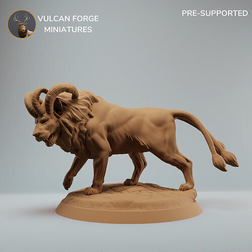 Fantasy Lion Ashplains Lion Stalking 3D print model