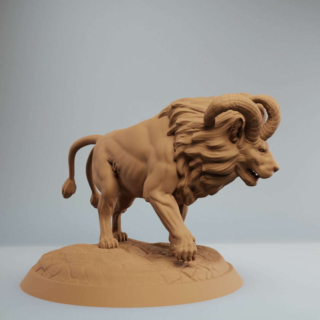 Fantasy Lion Ashplains Lion Stalking 3D print model_2