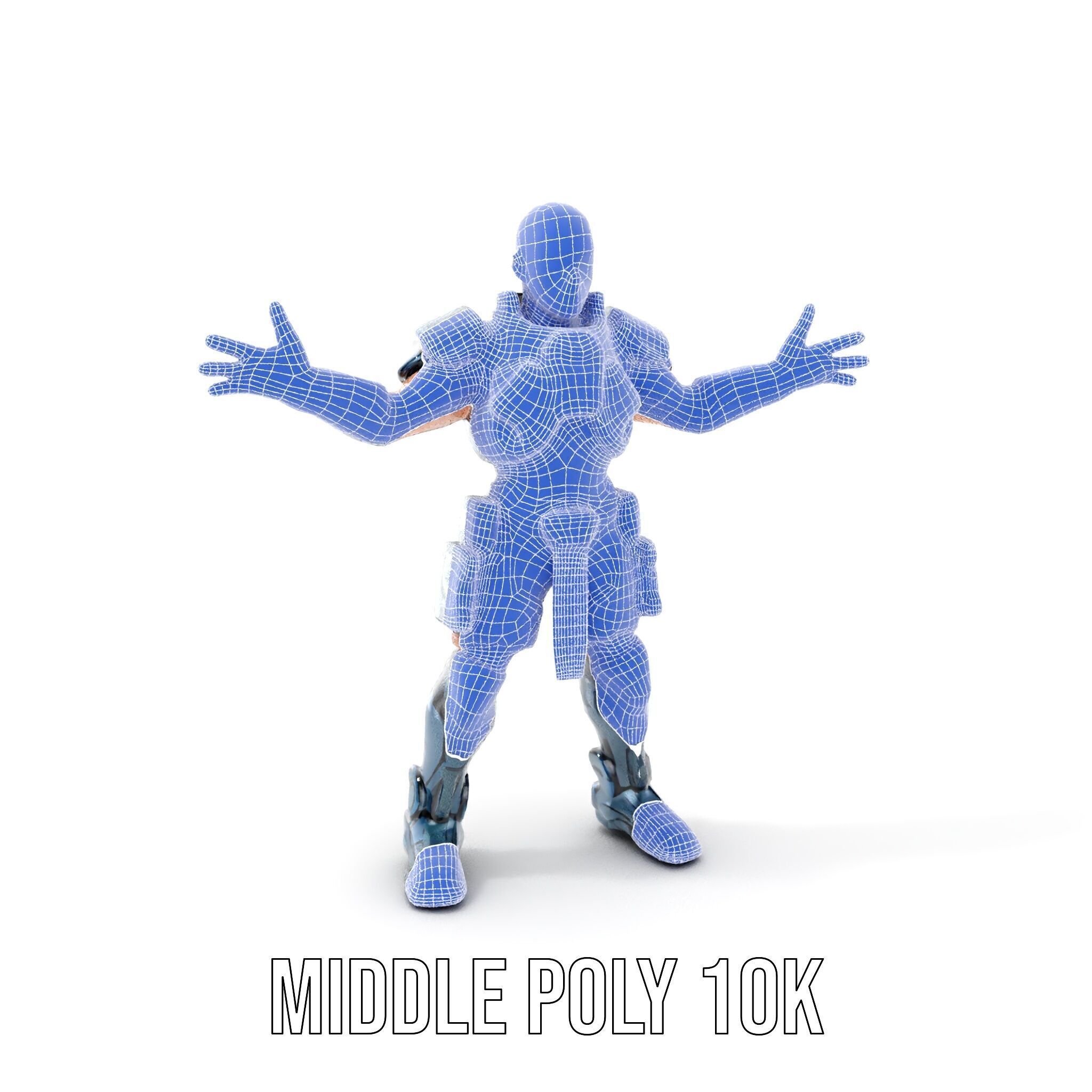 Futuristic Armored Soldier Rigged and Animated D Character Model Low-poly 3D model_34