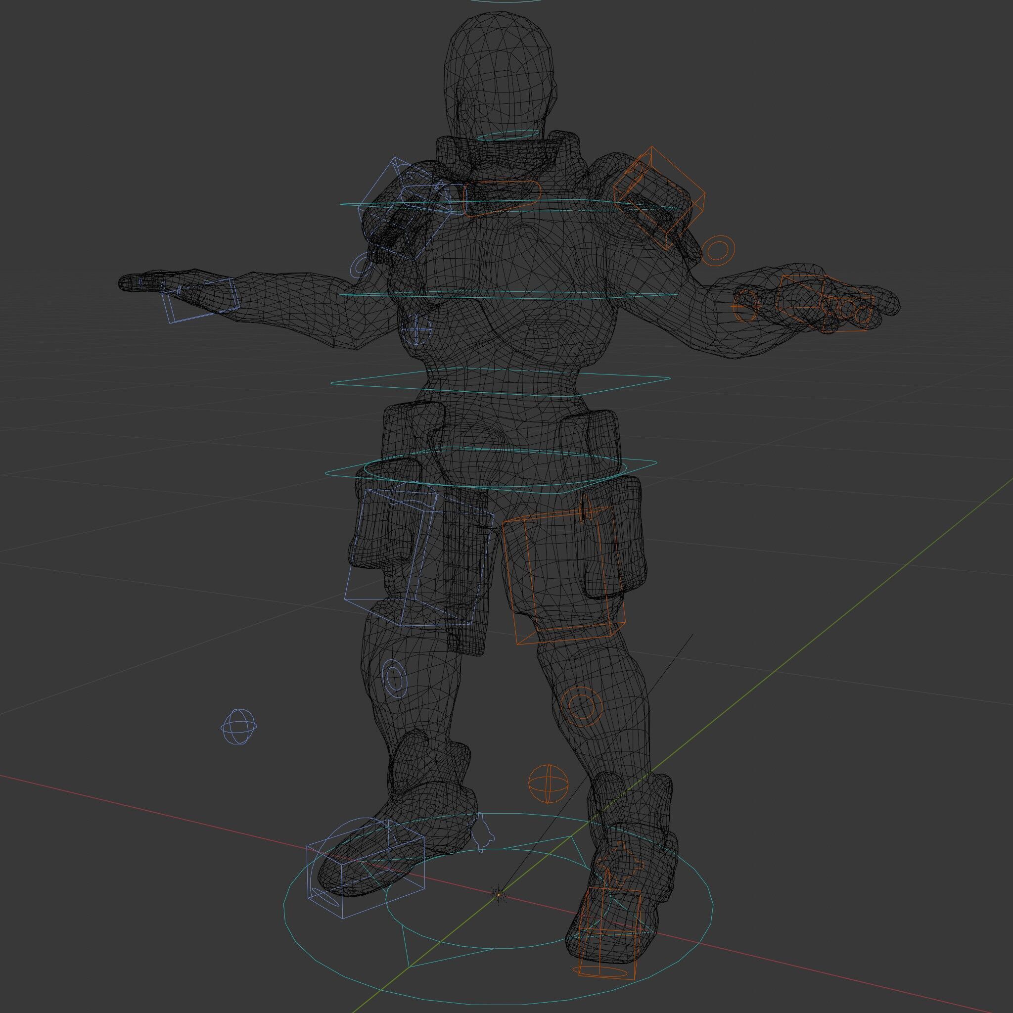 Futuristic Armored Soldier Rigged and Animated D Character Model Low-poly 3D model_9