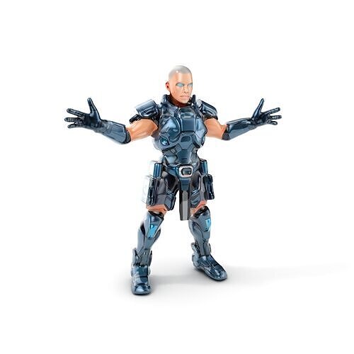 Futuristic Armored Soldier Rigged and Animated D Character Model Low-poly 3D model