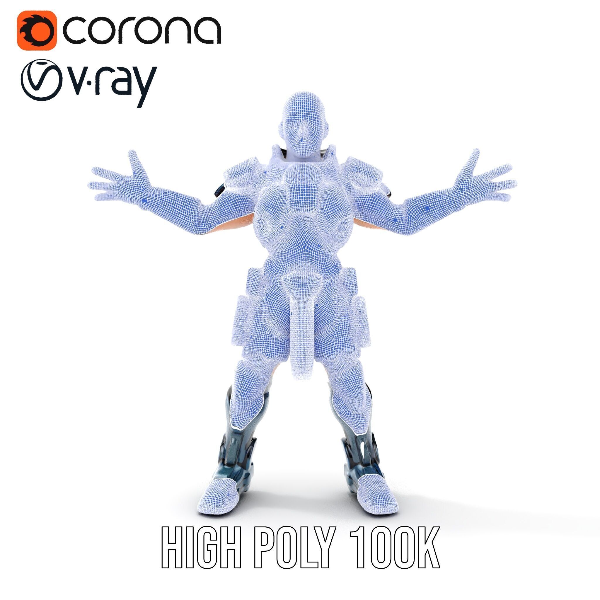 Futuristic Armored Soldier Rigged and Animated D Character Model Low-poly 3D model_38