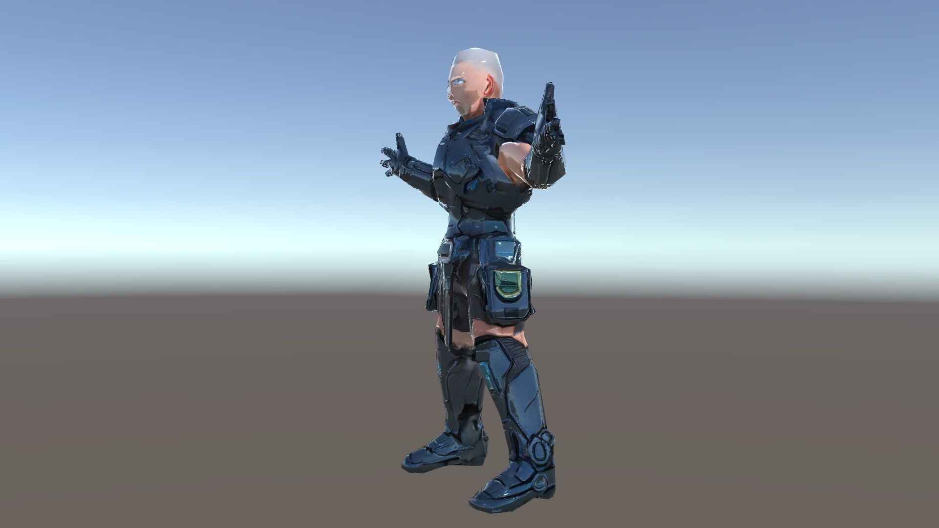 Futuristic Armored Soldier Rigged and Animated D Character Model Low-poly 3D model_35