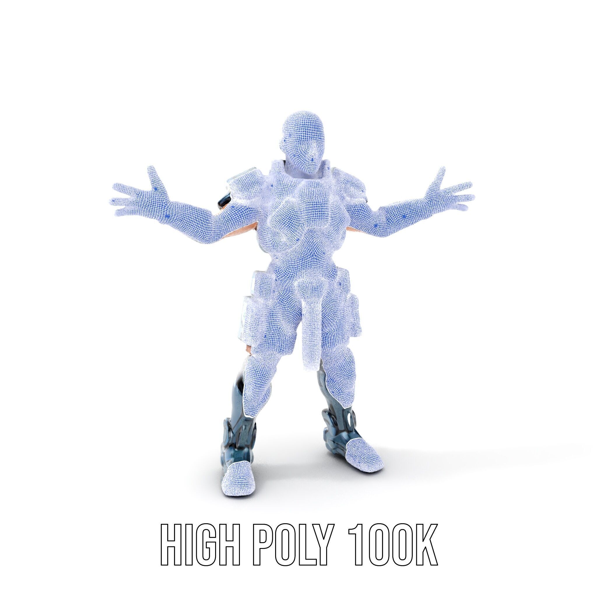 Futuristic Armored Soldier Rigged and Animated D Character Model Low-poly 3D model_5