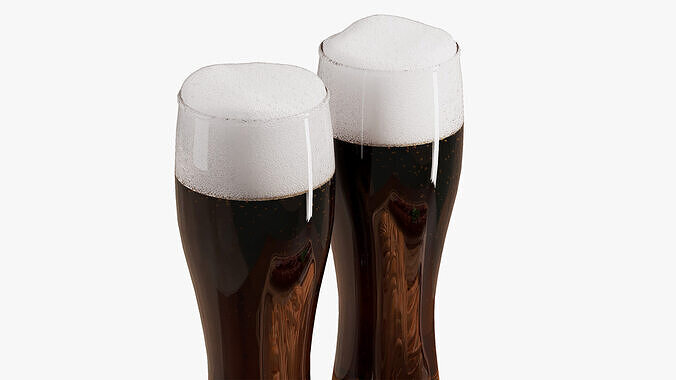 Dark beer with hunting sausages 3D model 3