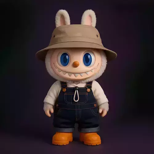 Labubu Hat and Overalls The Monsters toy
