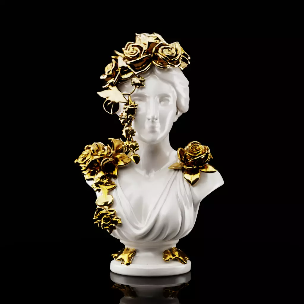Female Statue Bust 3D model_0