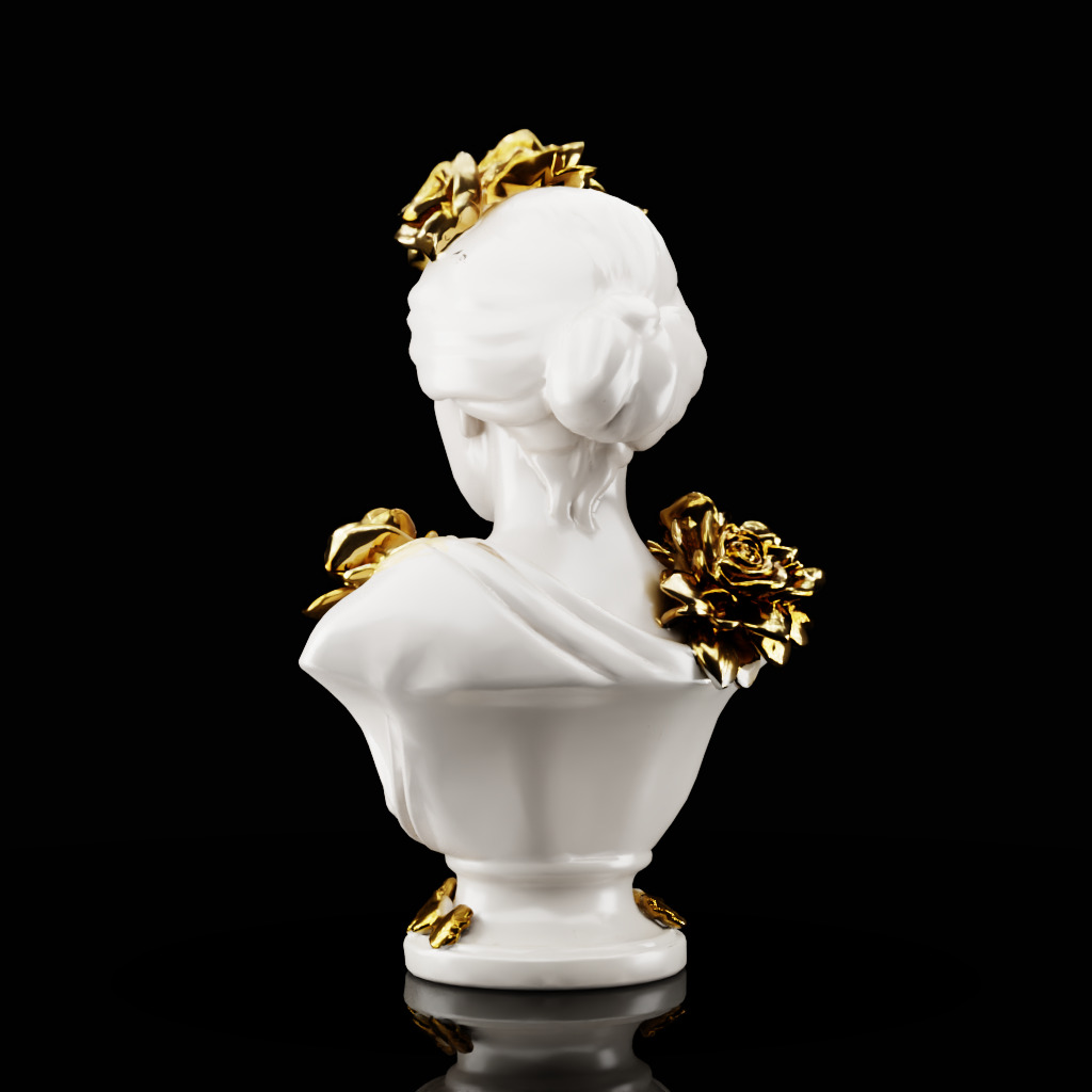 Female Statue Bust 3D model_2