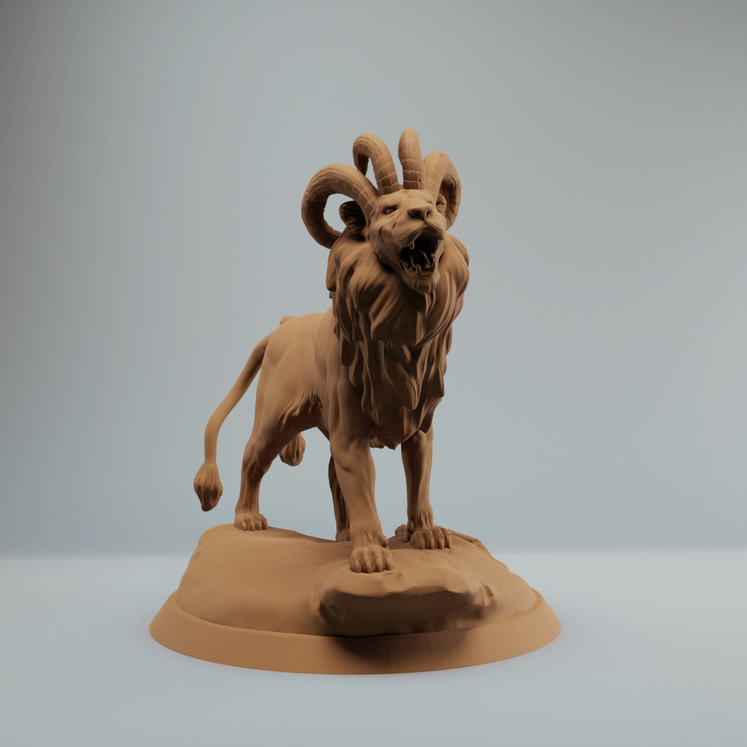 Fantasy Lion Ashplains Lion Roaring 3D print model_2