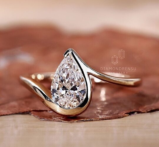 Pear Cut Engagement Ring 3D print model
