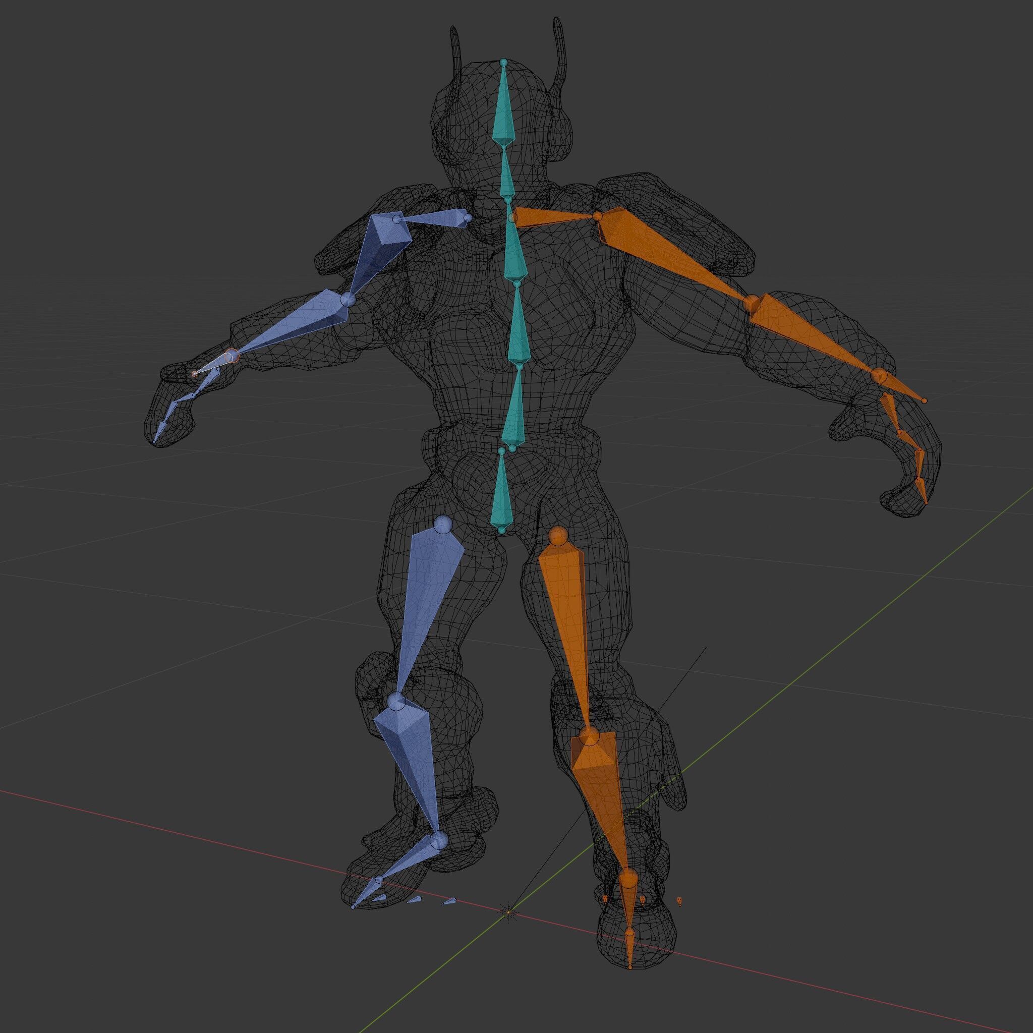 Cybernetic Skeleton Warrior Rigged and Animated Low-poly 3D model_7