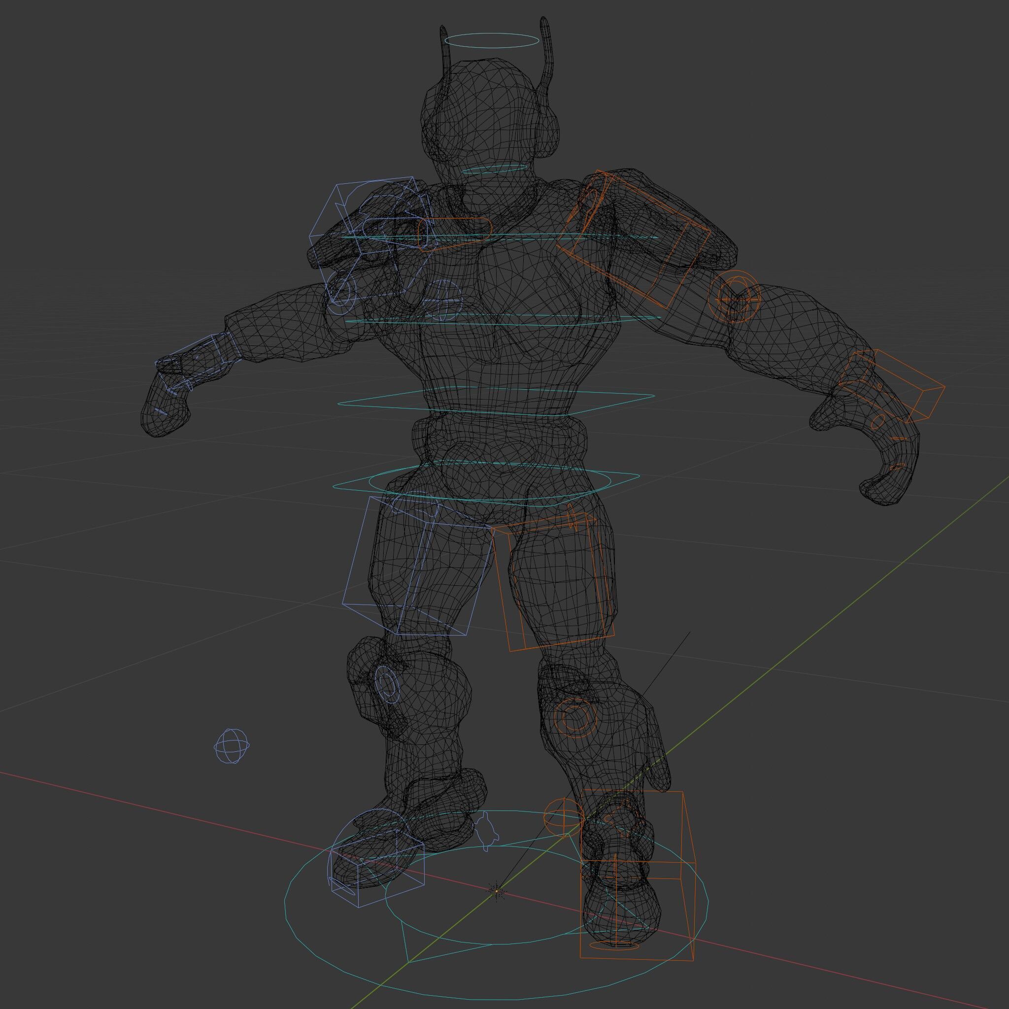 Cybernetic Skeleton Warrior Rigged and Animated Low-poly 3D model_10