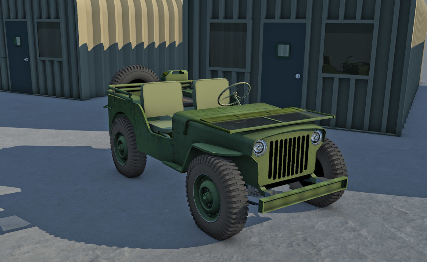 Jeep Willys Military Vehicle 3D model_6