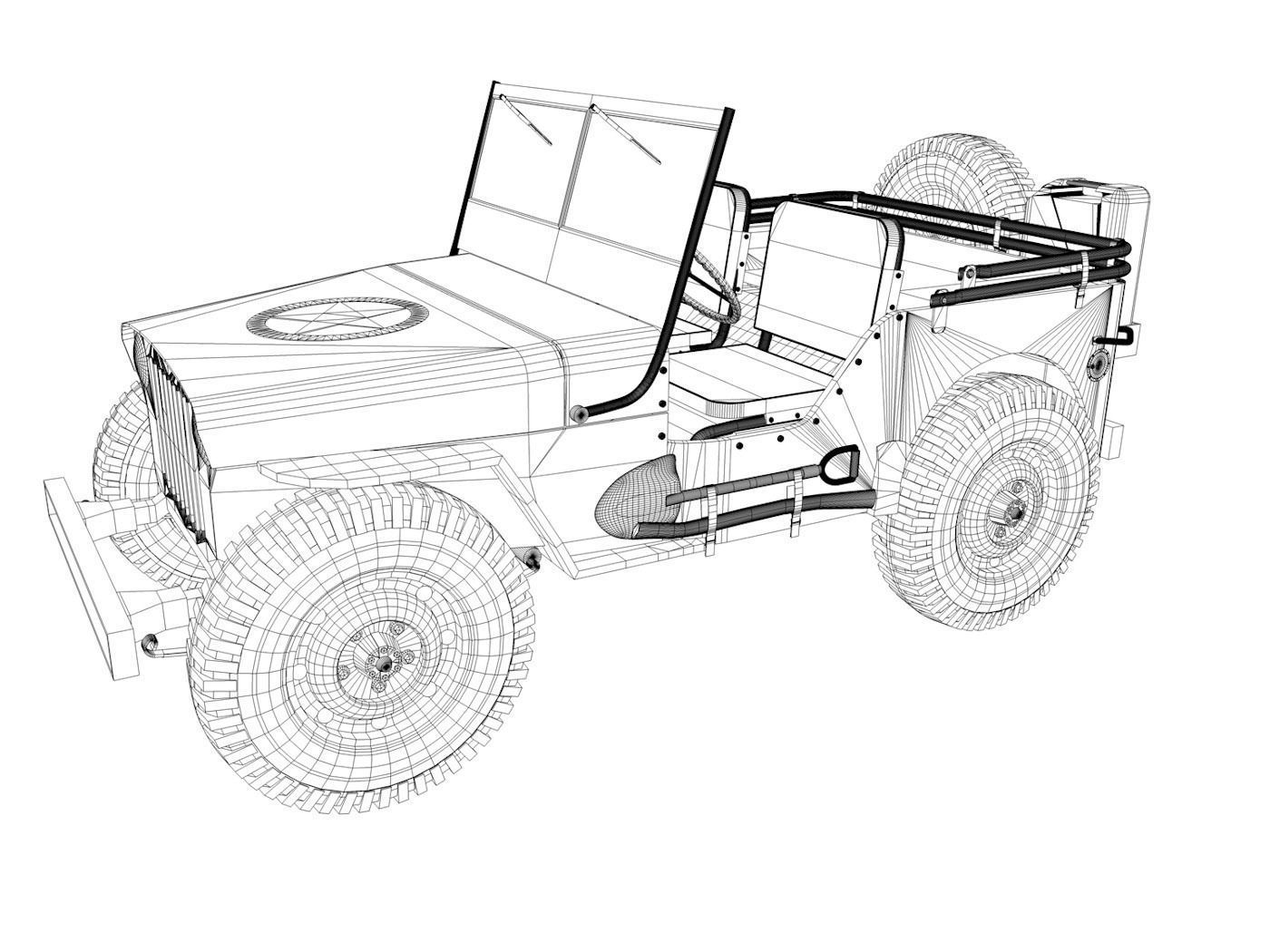 Jeep Willys Military Vehicle 3D model_8