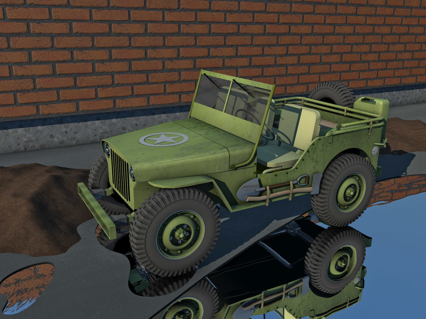 Jeep Willys Military Vehicle 3D model_3