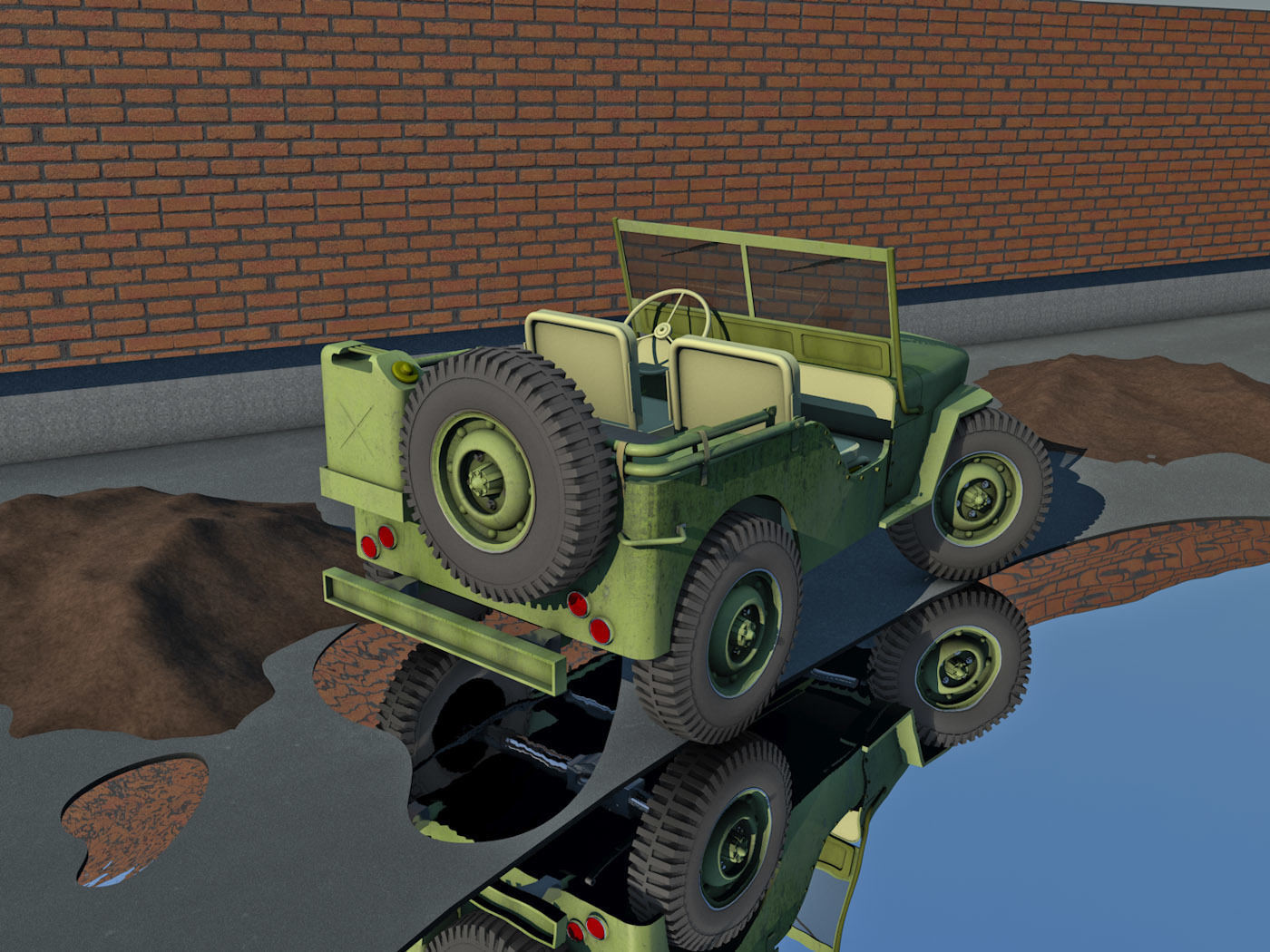 Jeep Willys Military Vehicle 3D model_4