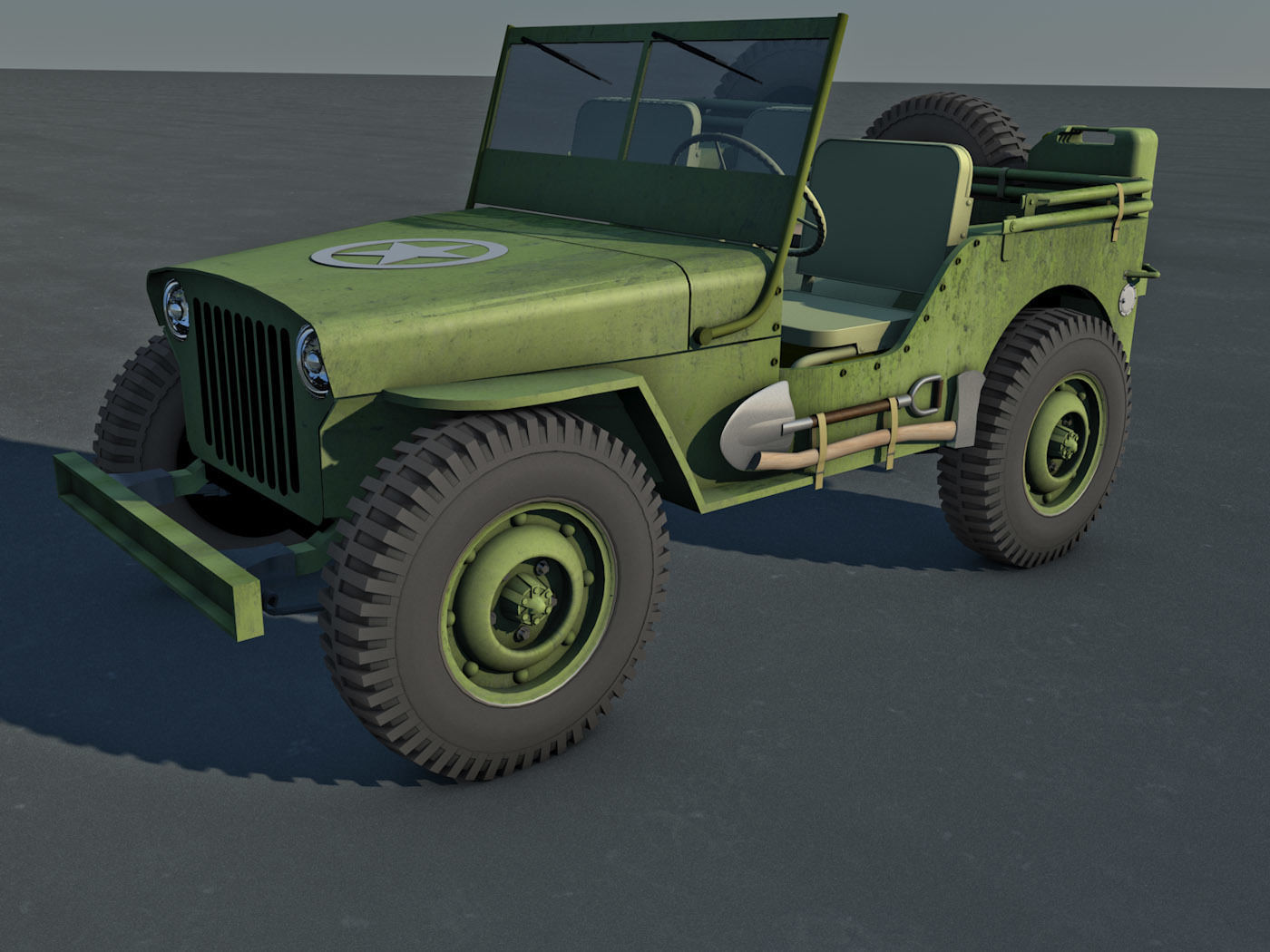 Jeep Willys Military Vehicle 3D model_2
