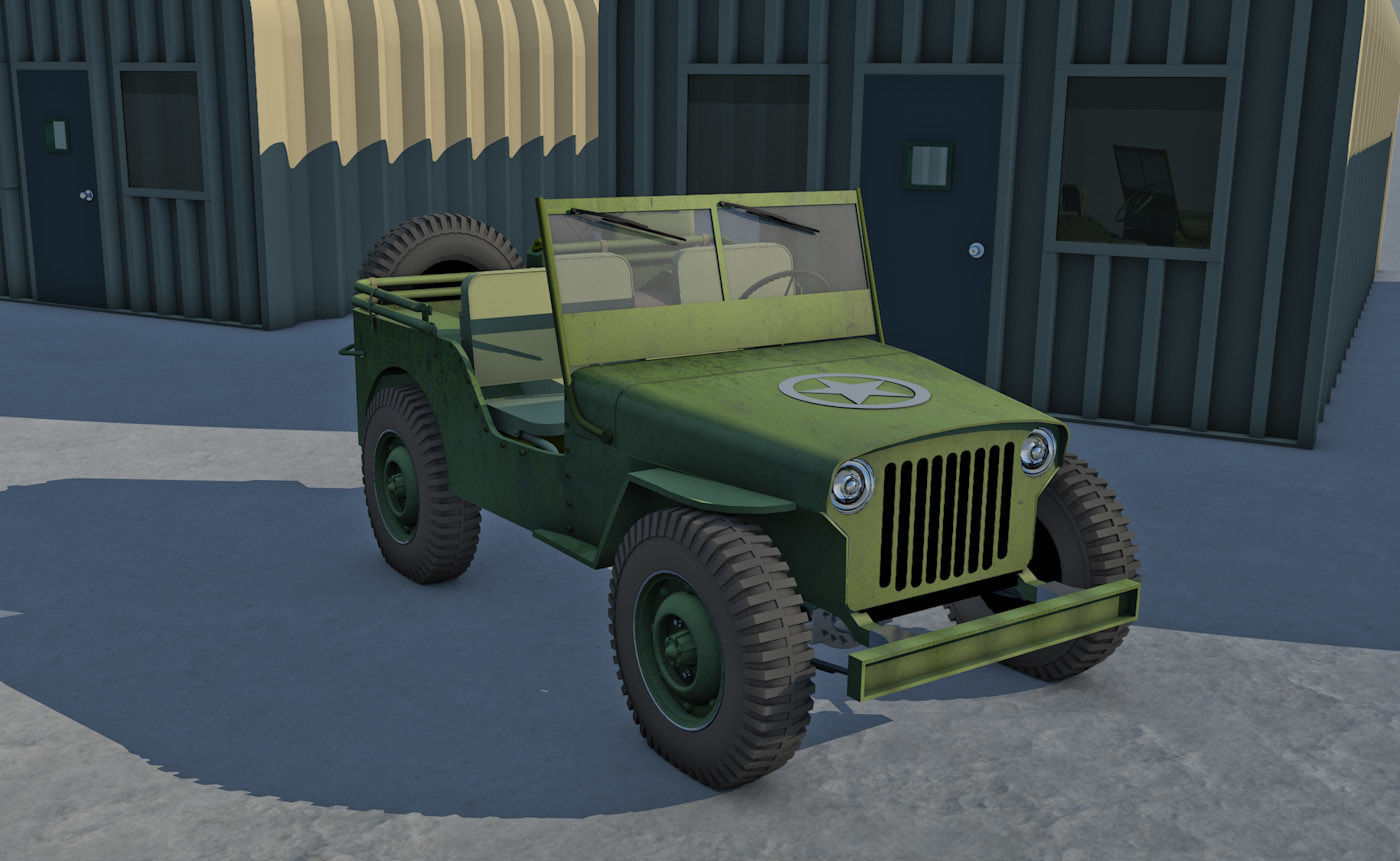Jeep Willys Military Vehicle 3D model_5