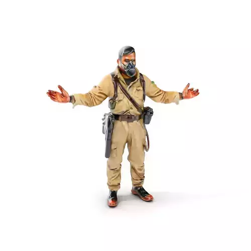 Masked Soldier D Model  Rigged and Animated for Games