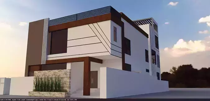 Modern Residential House Design A56 DWG SketchUp