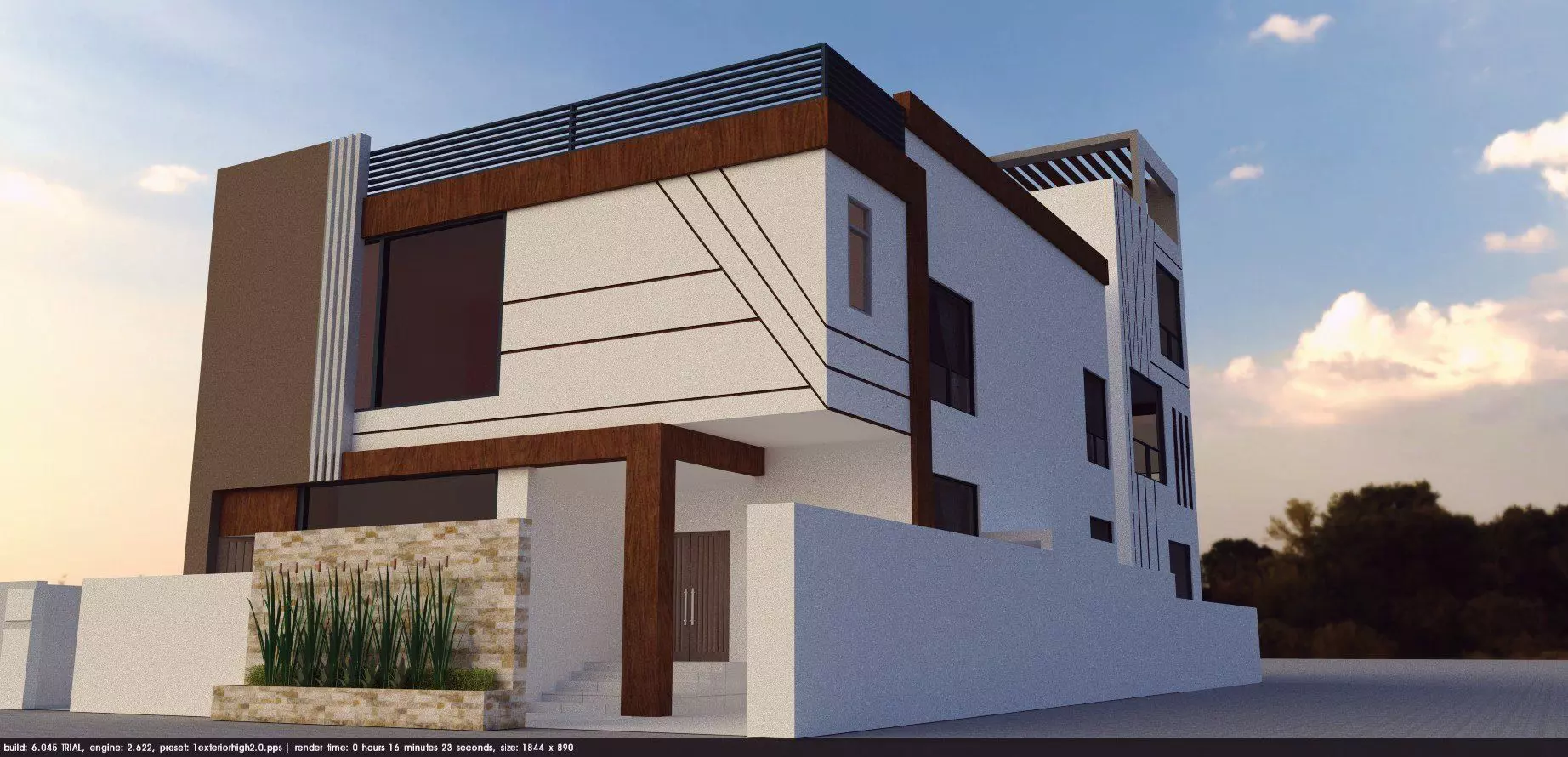 Modern Residential House Design A56 DWG SketchUp 3D model
