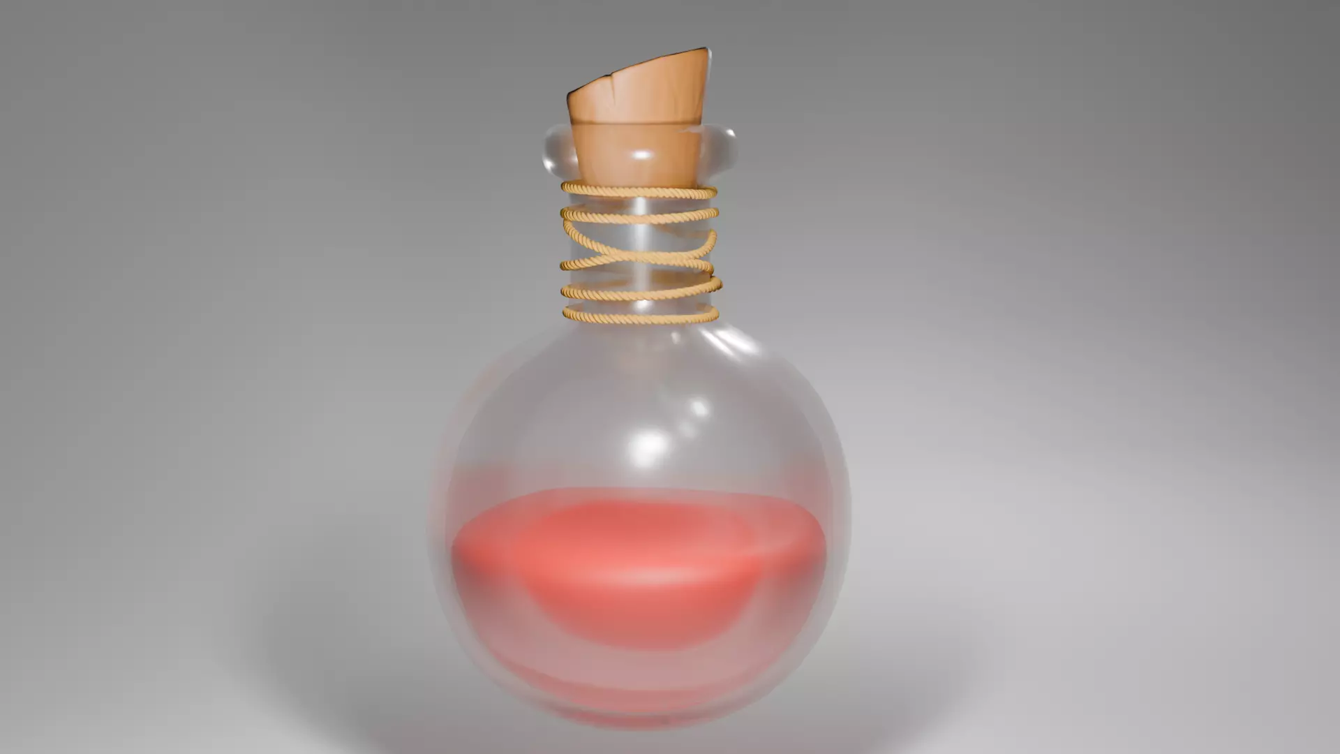 Stylized Health Potion Game Ready Fantasy Prop Low-poly 3D model_0