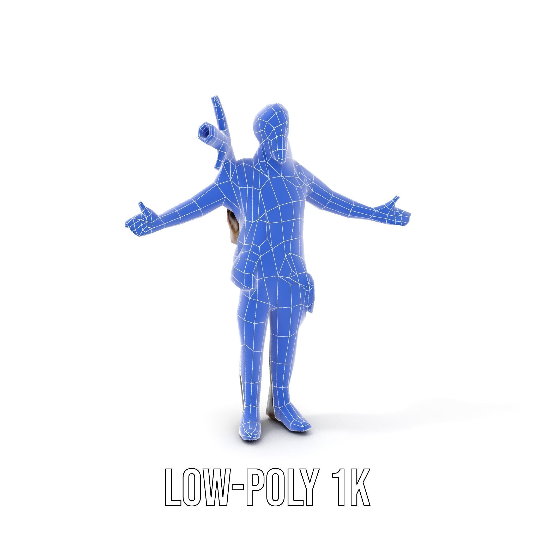 PostApocalyptic Survivalist Character Rigged and Animated Low-poly 3D model_19