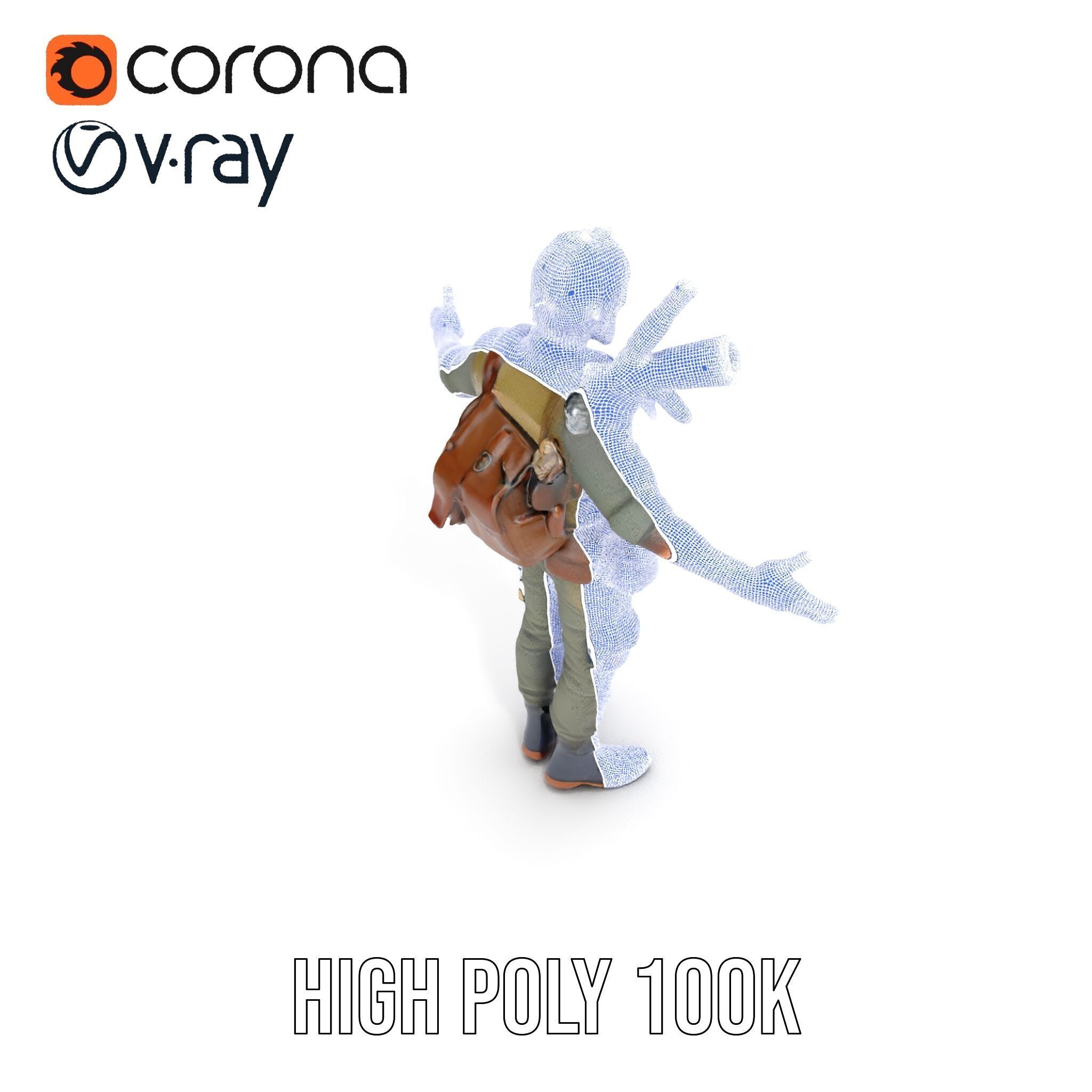 PostApocalyptic Survivalist Character Rigged and Animated Low-poly 3D model_38