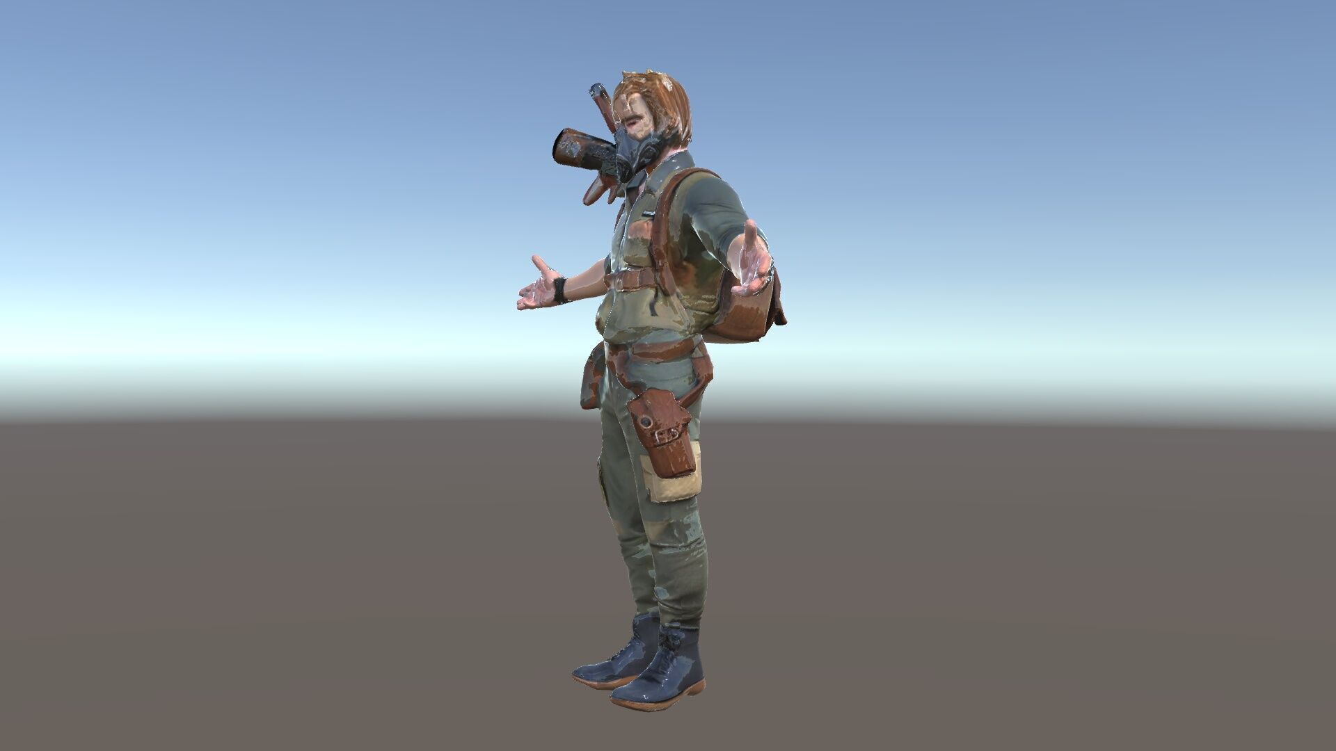 PostApocalyptic Survivalist Character Rigged and Animated Low-poly 3D model_39