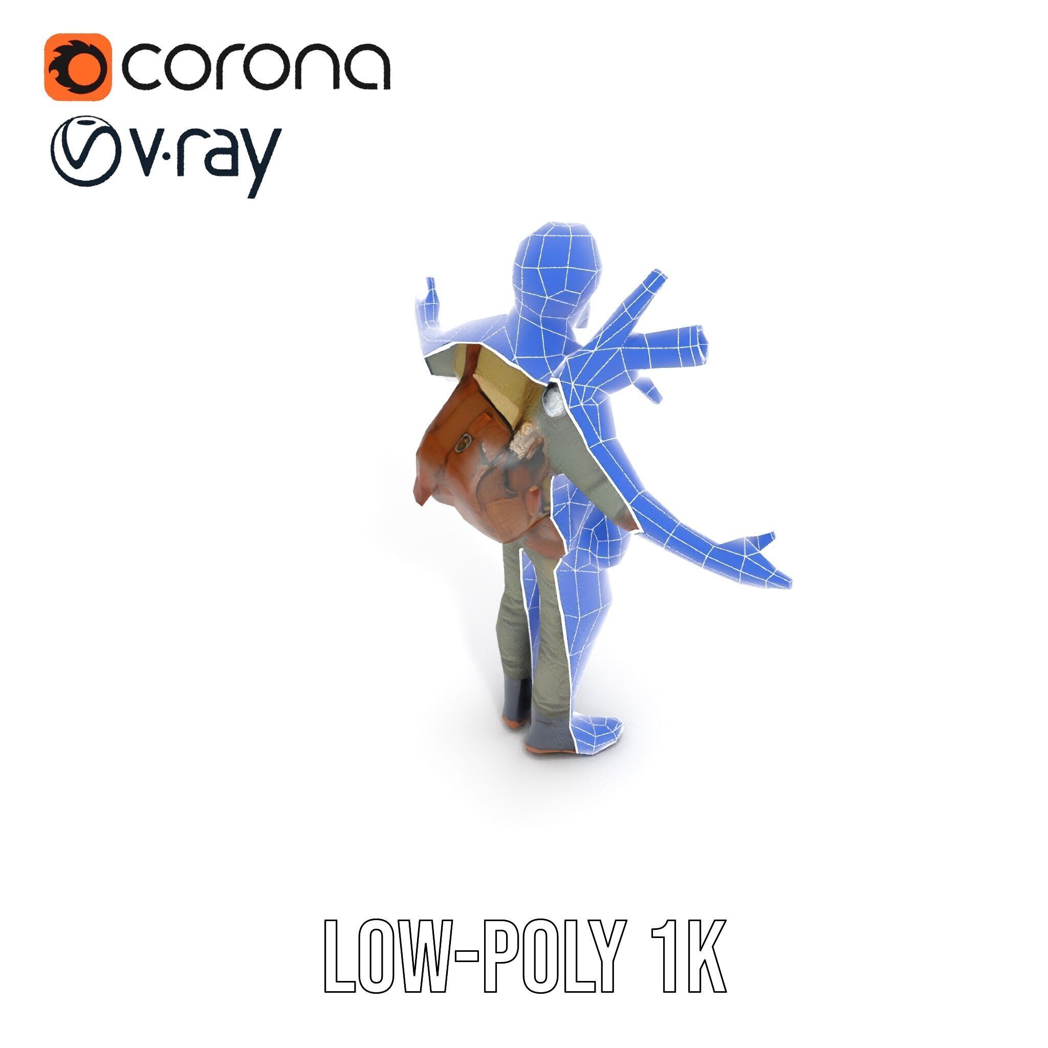 PostApocalyptic Survivalist Character Rigged and Animated Low-poly 3D model_13