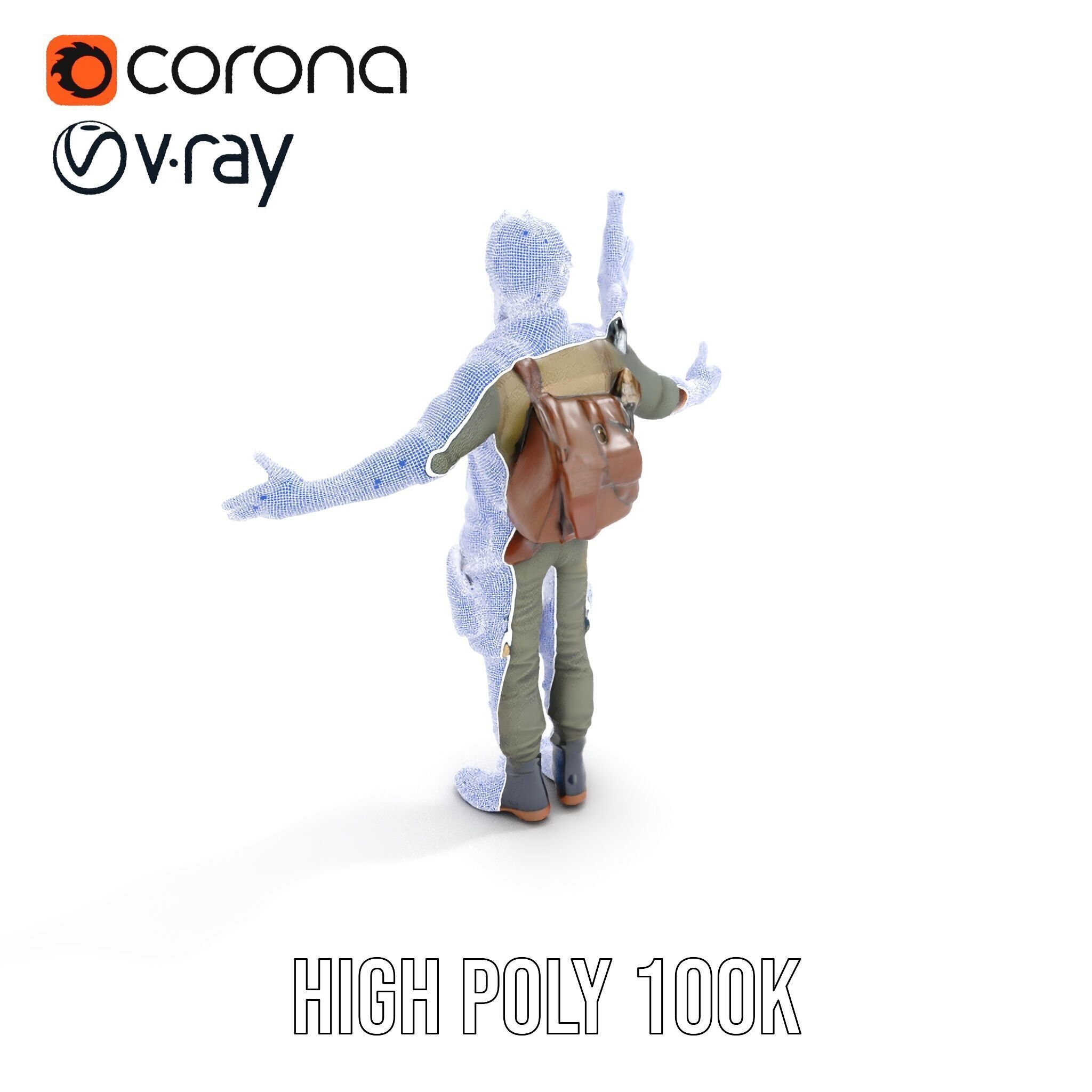 PostApocalyptic Survivalist Character Rigged and Animated Low-poly 3D model_36