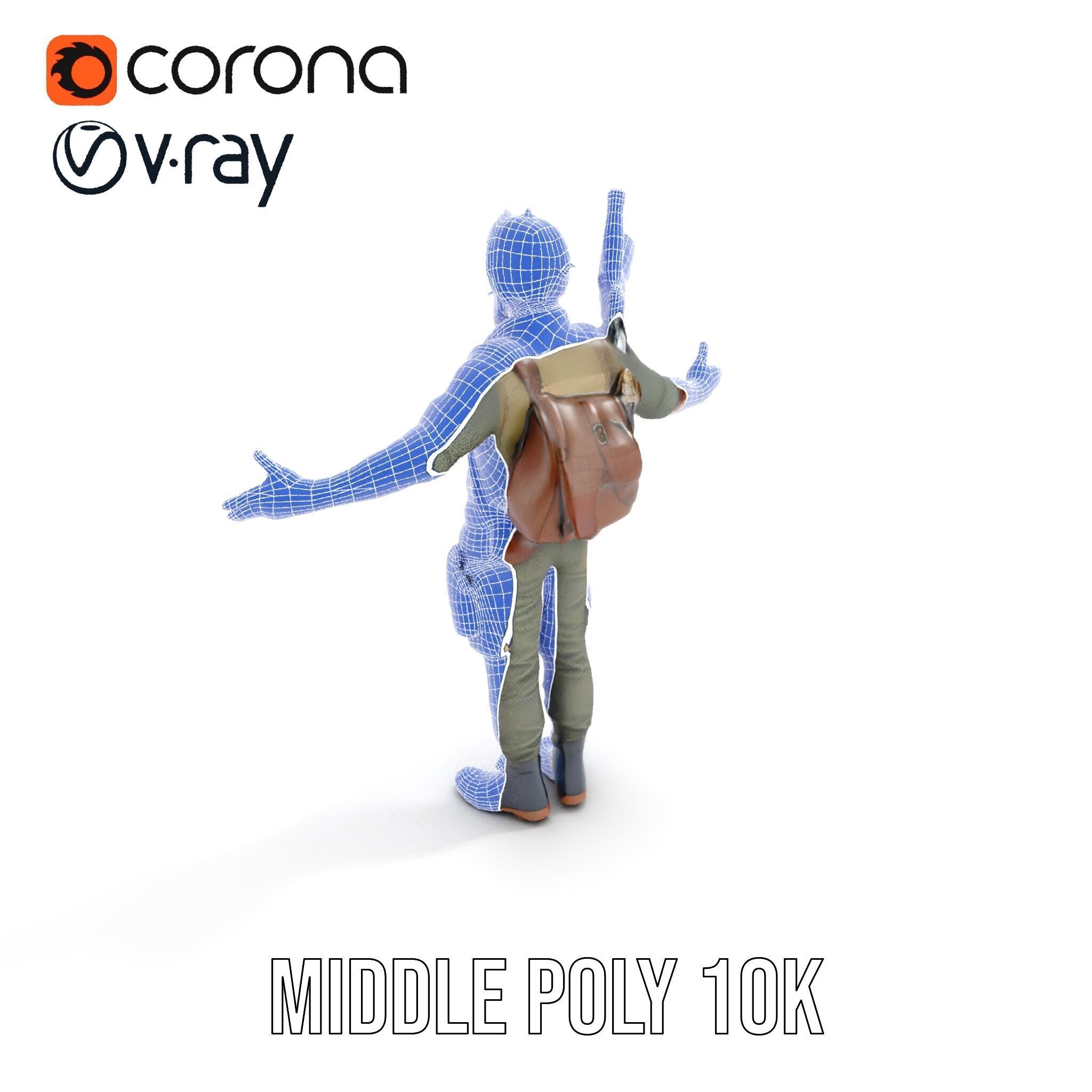PostApocalyptic Survivalist Character Rigged and Animated Low-poly 3D model_31