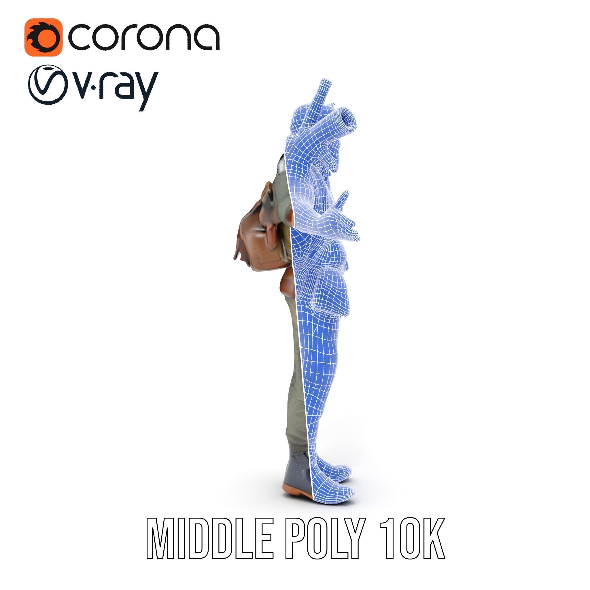 PostApocalyptic Survivalist Character Rigged and Animated Low-poly 3D model_28