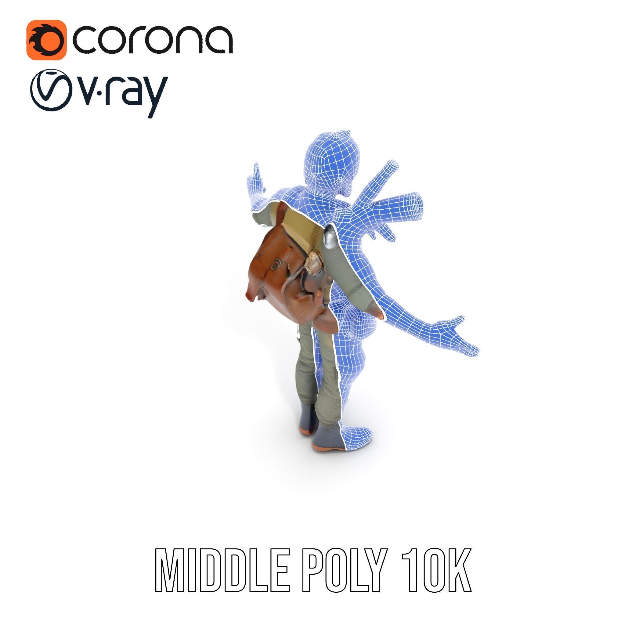 PostApocalyptic Survivalist Character Rigged and Animated Low-poly 3D model_21