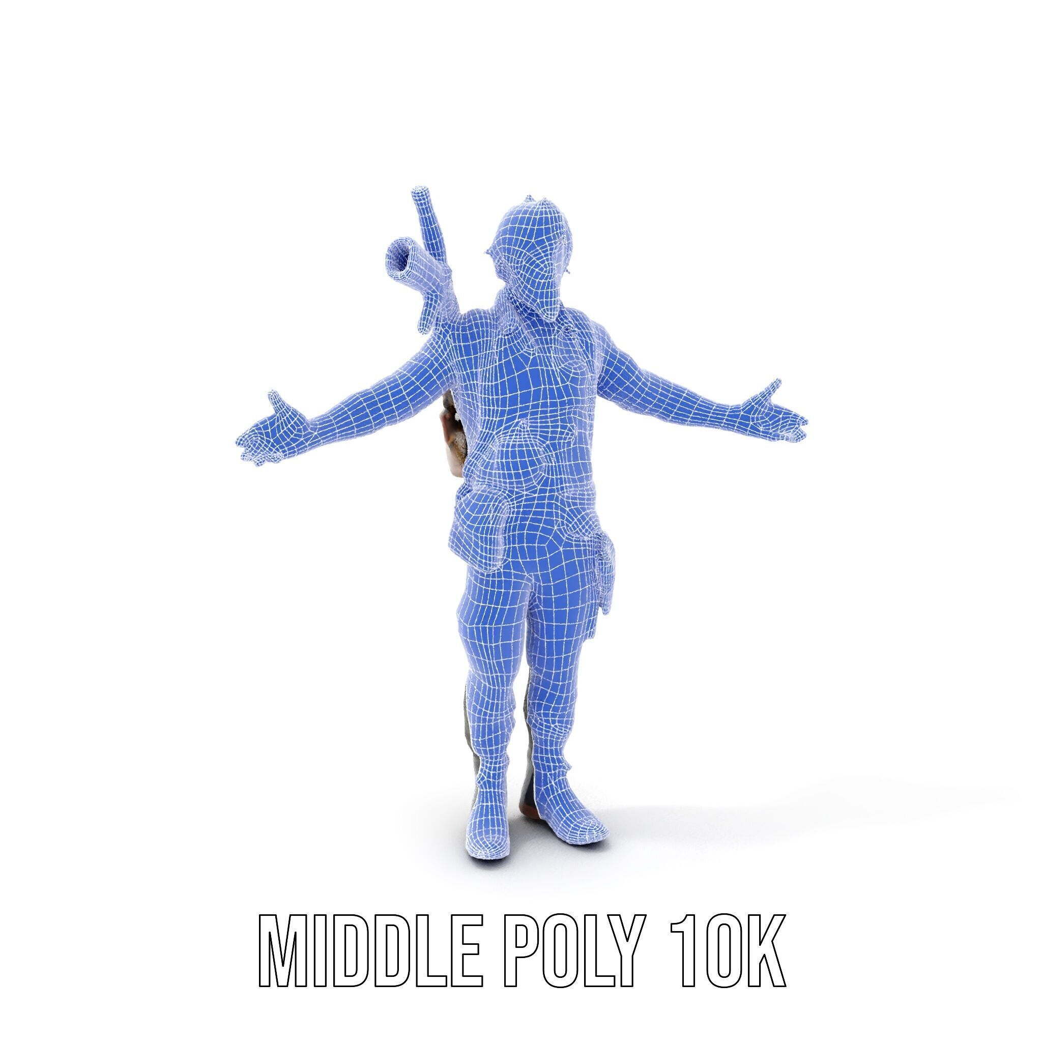 PostApocalyptic Survivalist Character Rigged and Animated Low-poly 3D model_37