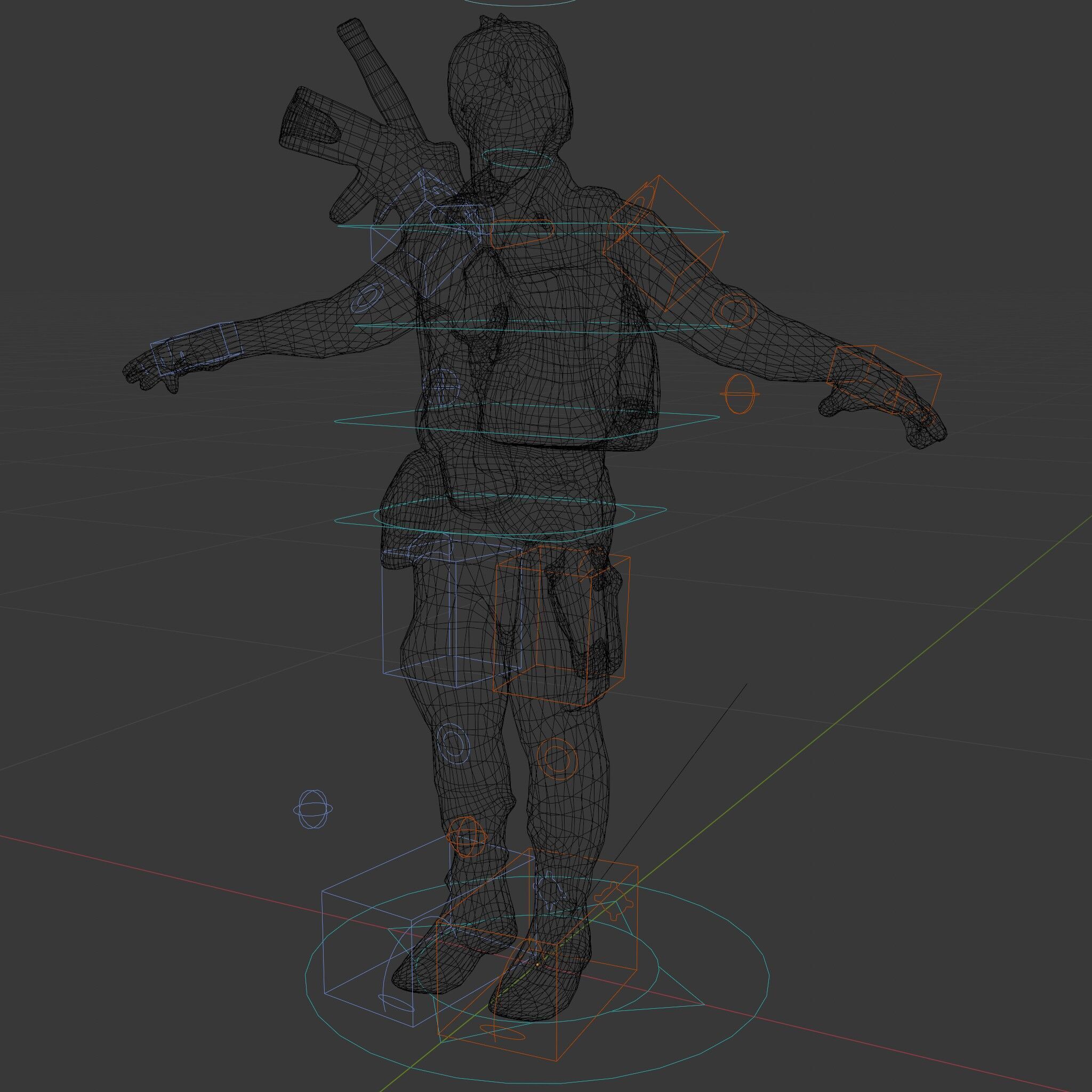 PostApocalyptic Survivalist Character Rigged and Animated Low-poly 3D model_7