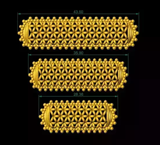 4 Half Cylindrical Arabic Bead Designs Para 