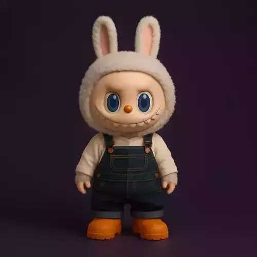 Labubu Overalls The Monsters toy 3D print model
