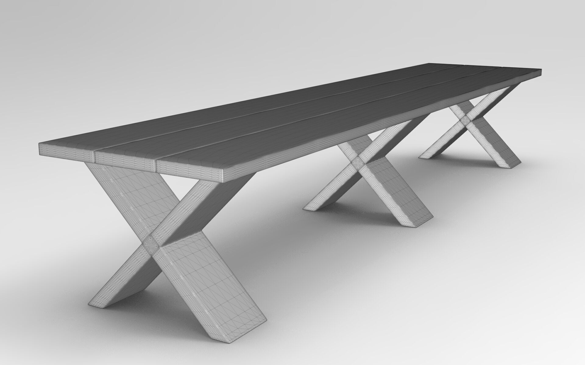 Need Bench Low-poly 3D model_5