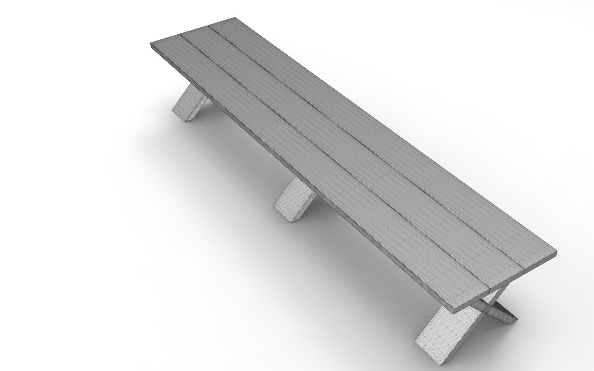 Need Bench Low-poly 3D model_6