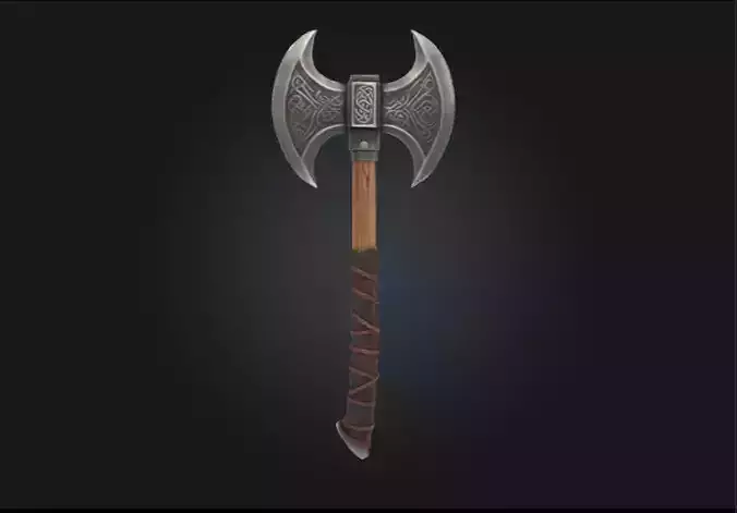 Viking and Barbarian Axe and Shield Pack Stylized Weapons