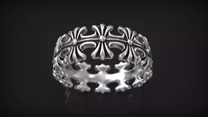 Maltese Cross Royal Gothic Biker Style Band 3D print model