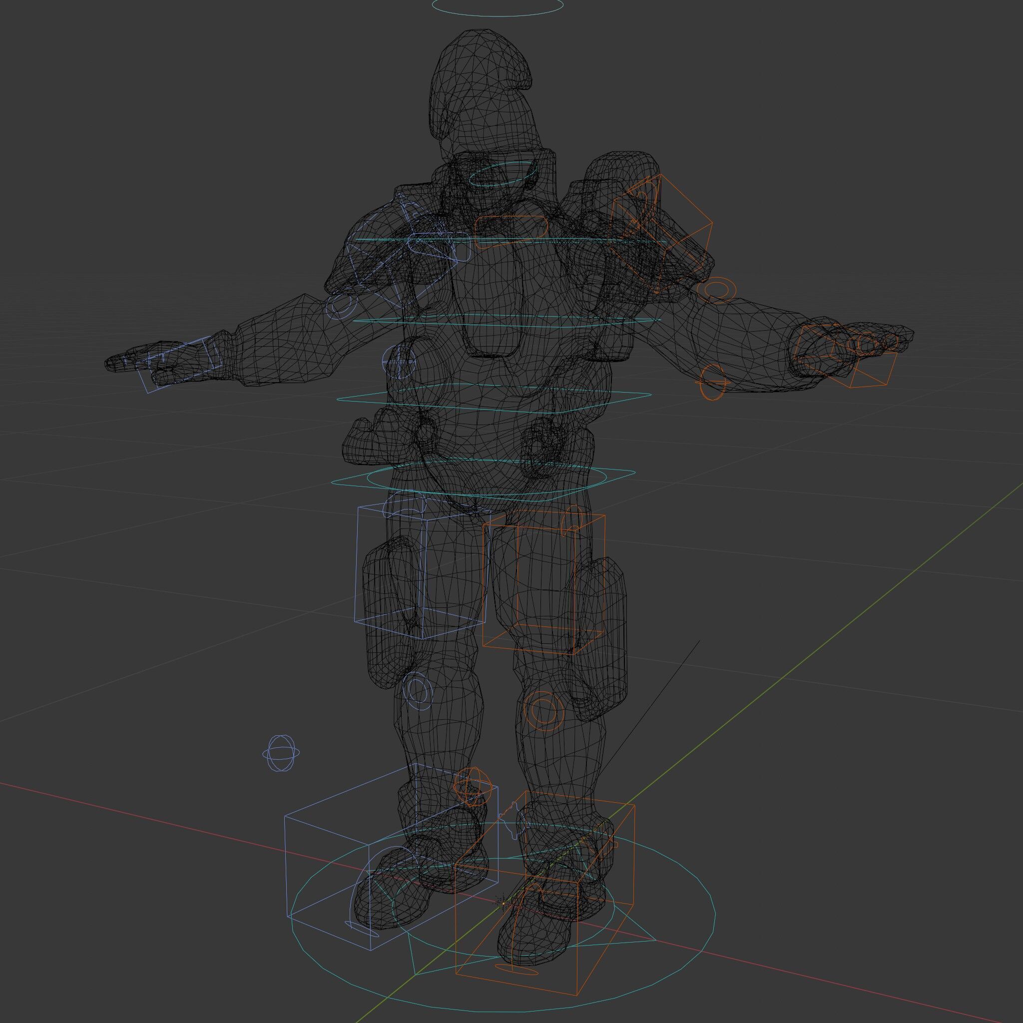 Futuristic Cyber Soldier Rigged and Animated D Character Model Low-poly 3D model_9