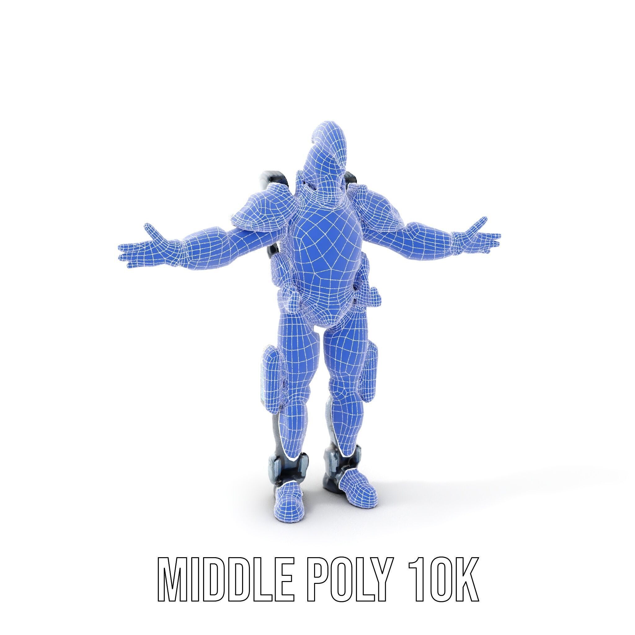 Futuristic Cyber Soldier Rigged and Animated D Character Model Low-poly 3D model_31