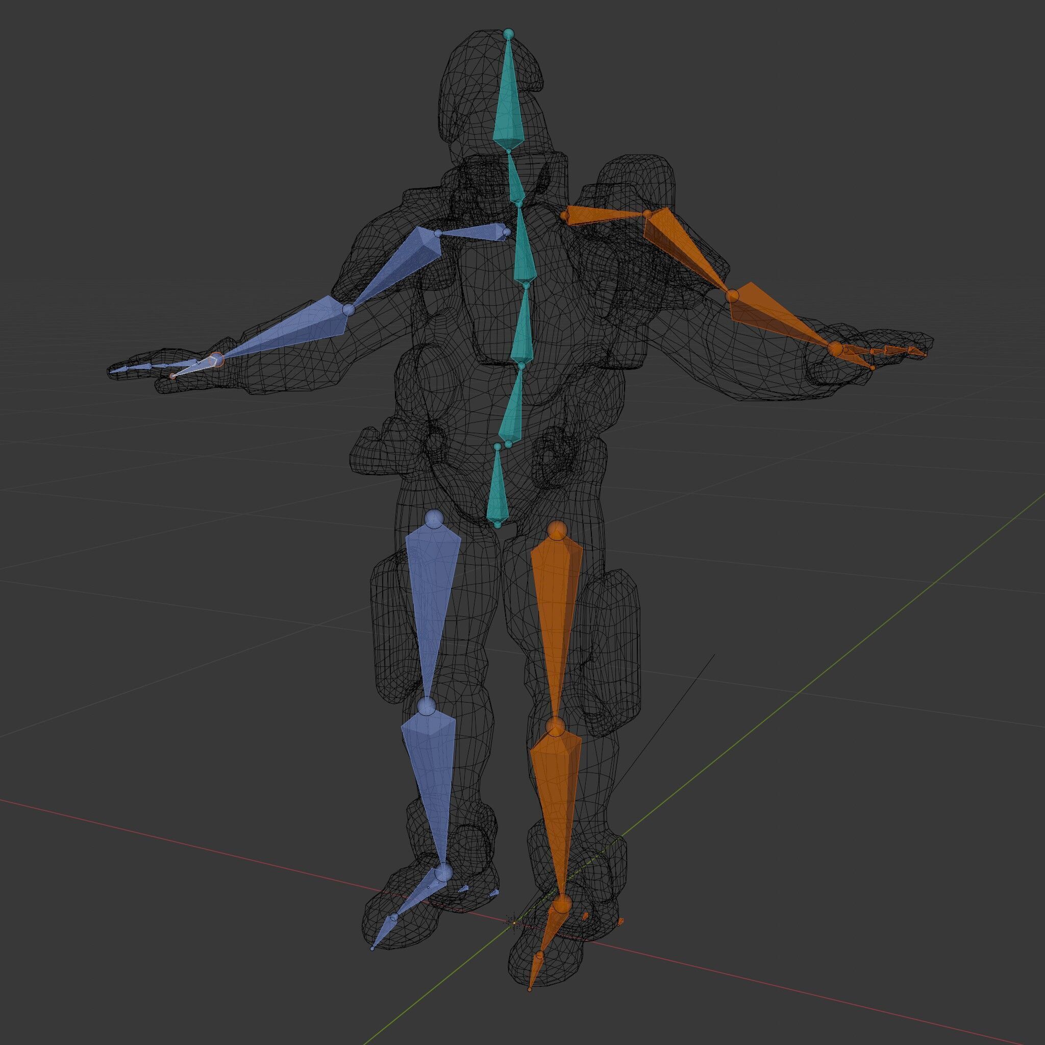Futuristic Cyber Soldier Rigged and Animated D Character Model Low-poly 3D model_7