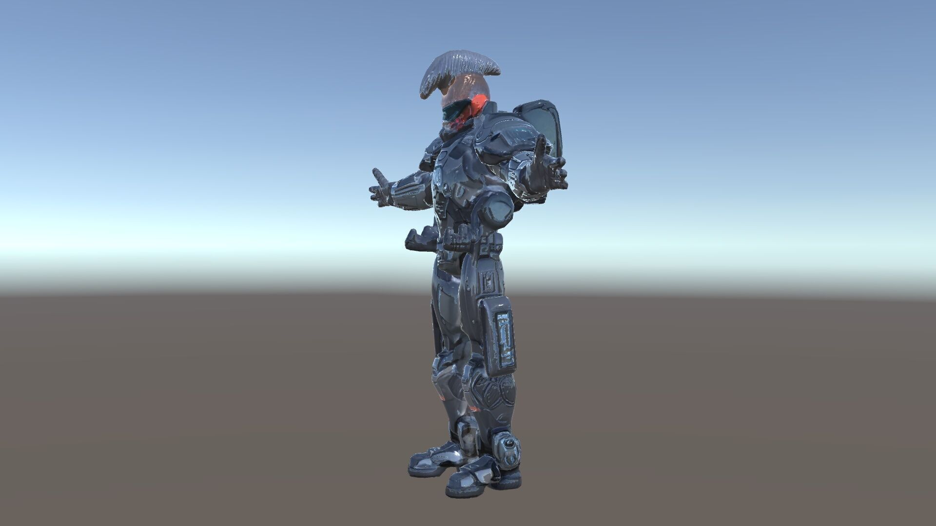 Futuristic Cyber Soldier Rigged and Animated D Character Model Low-poly 3D model_39
