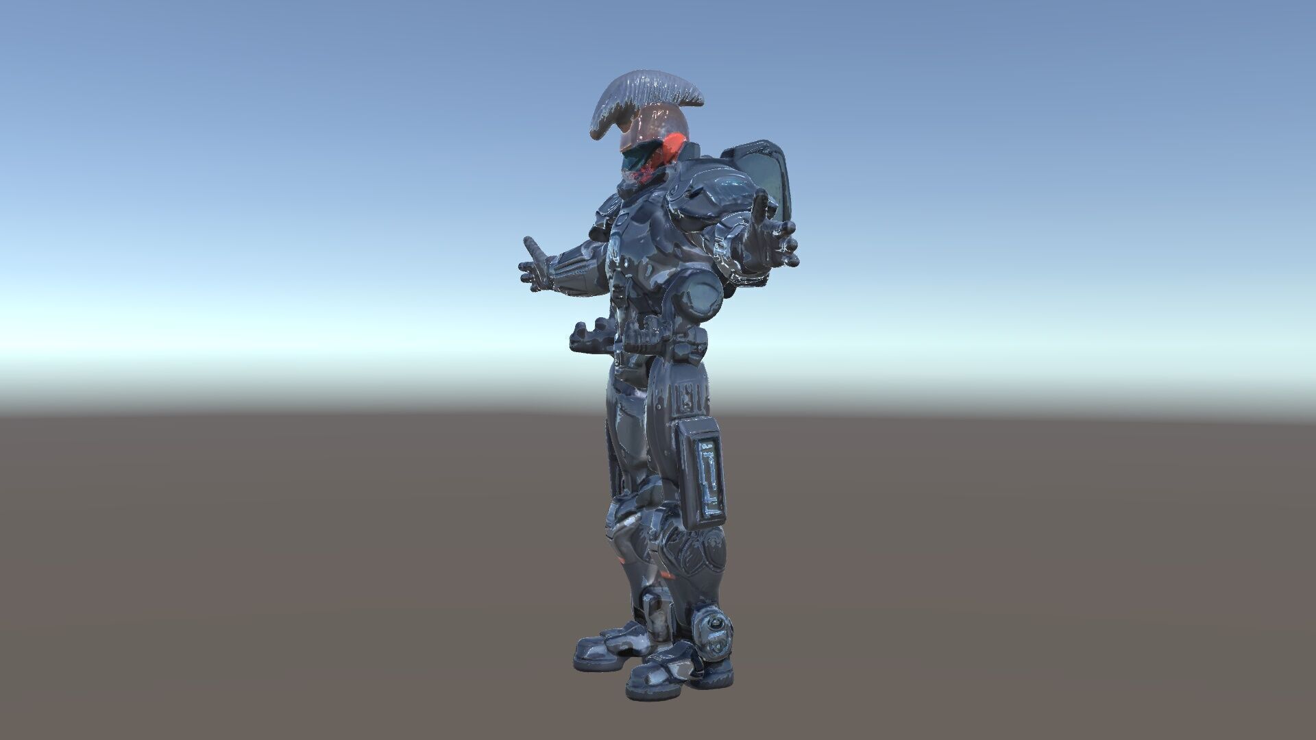 Futuristic Cyber Soldier Rigged and Animated D Character Model Low-poly 3D model_6
