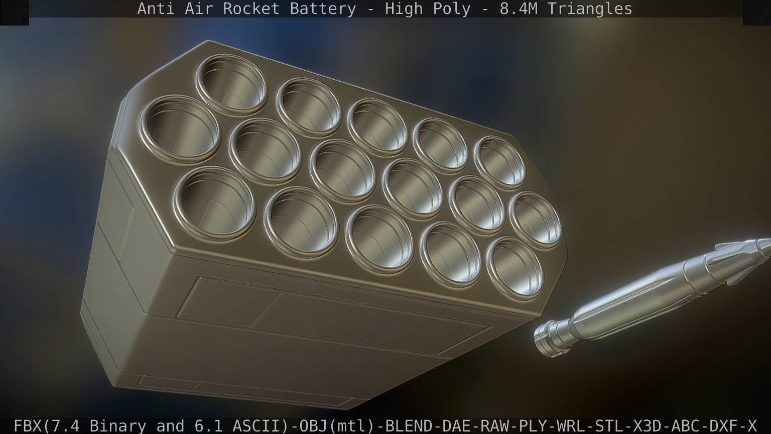 Anti Air Rocket Battery High Poly 3D model_24