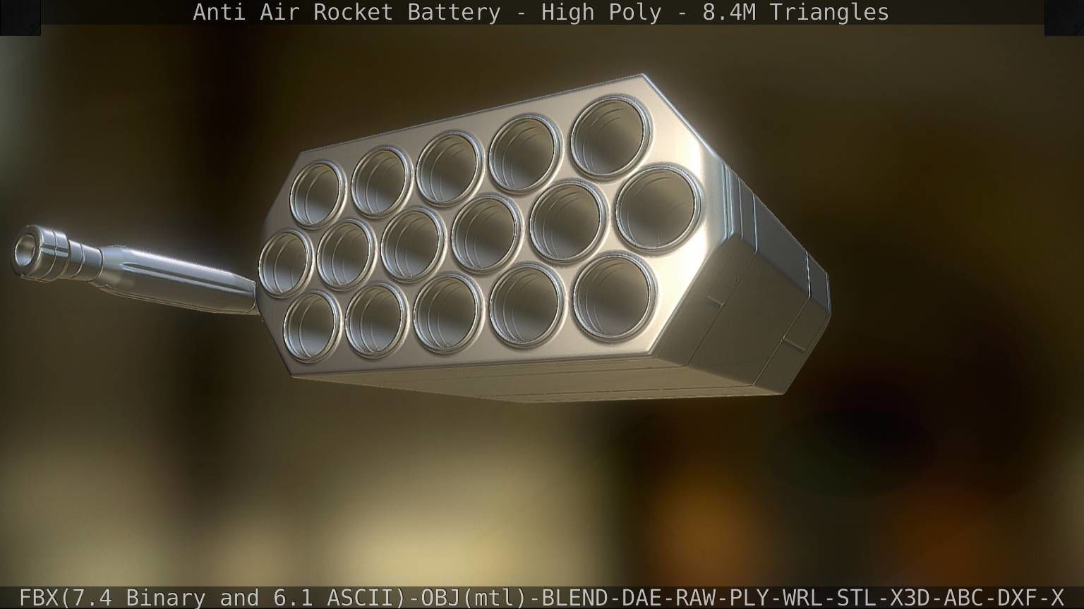 Anti Air Rocket Battery High Poly 3D model_40