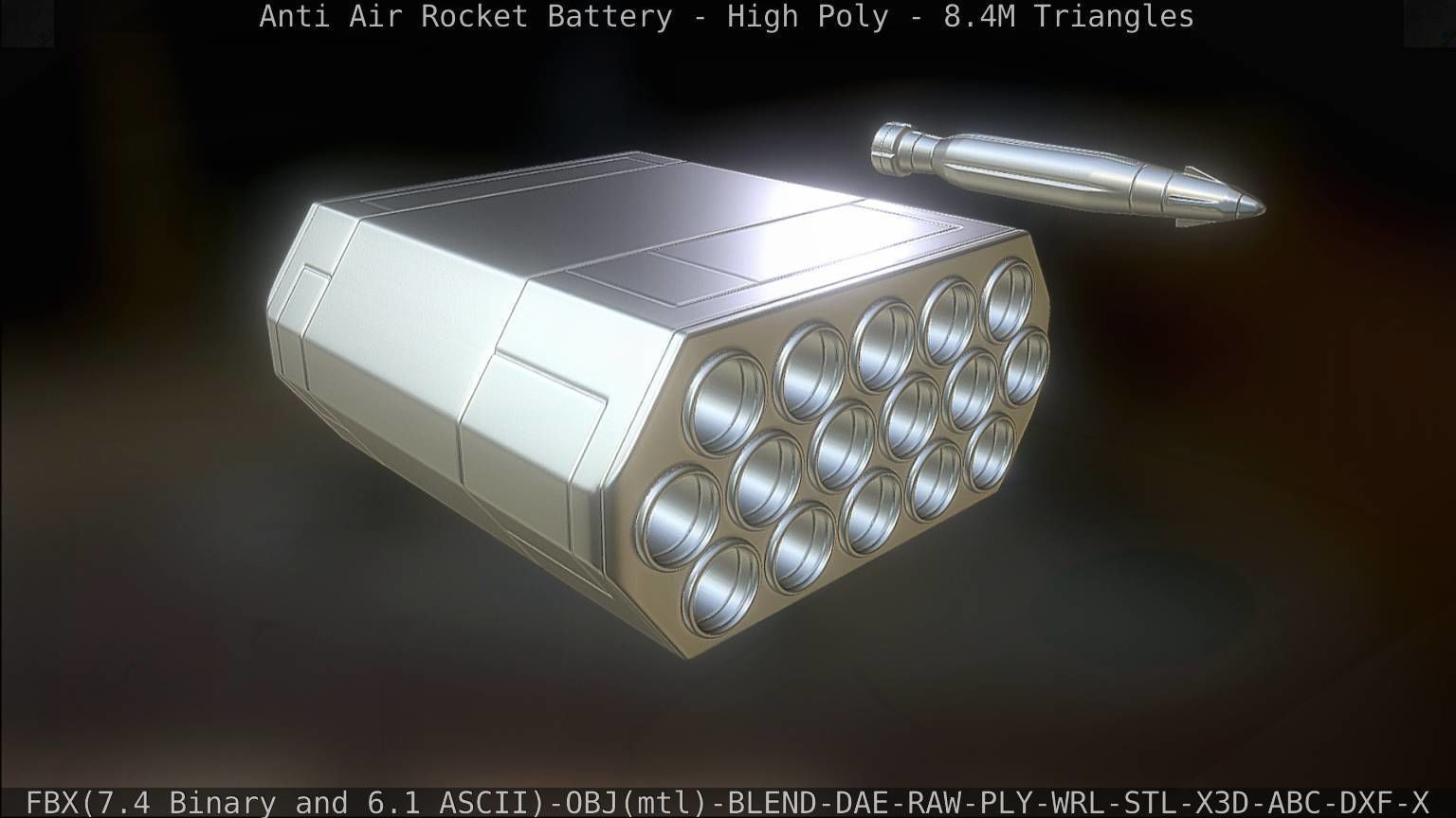Anti Air Rocket Battery High Poly 3D model_109